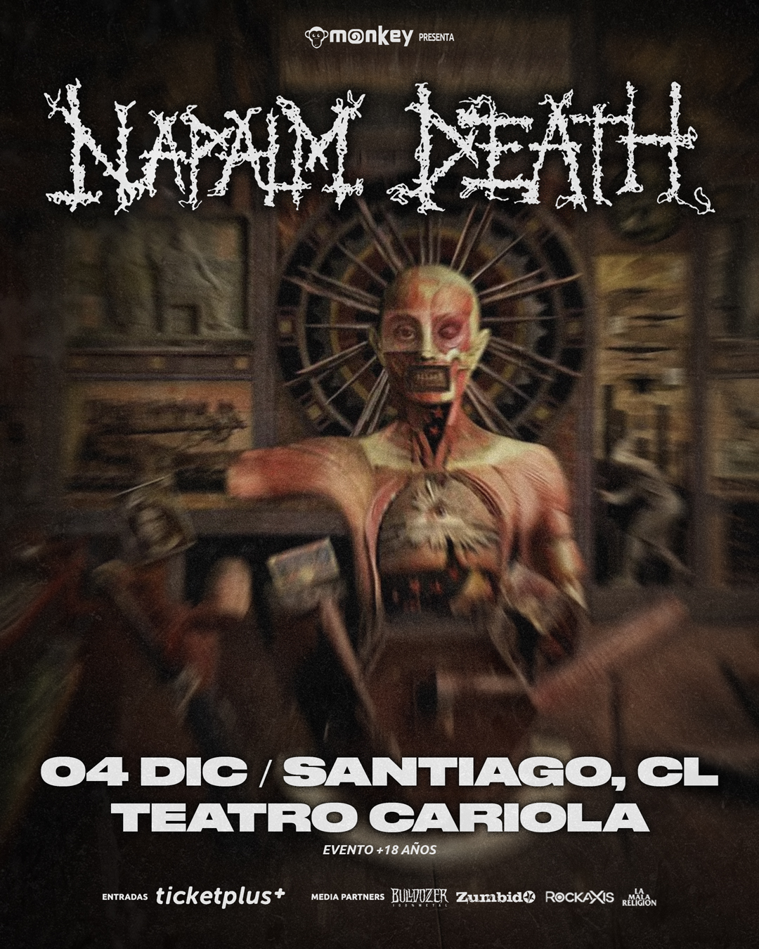 Napalm Death regresa a Chile este 4 de diciembre